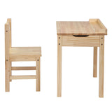 Flip Top Kids Table and Chair Set, Wood Activity Table Set with Storage Space for Arts Crafts, 58293120