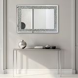 ZUN Large Wall-Mounted Silver Decorative Rectangular Wall Mirror for Home, Living Room, Bedroom, W1043P186675