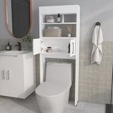 Bisbee 2-Door Over-the-Toilet Bathroom Storage Cabinet Shelf, White B128P287527