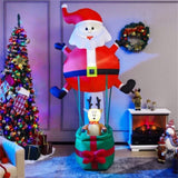 8 Feet Christmas Decorations,Inflatable Santa Claus and Reindeer 22799055