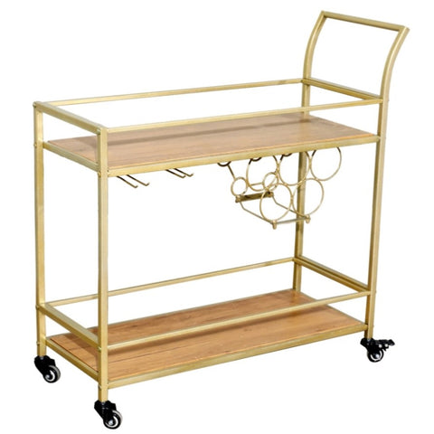 ZUN Bar Serving Cart Gold 99092502