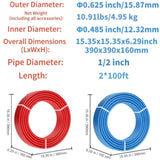PEX Pipe 1/2 Inch, 2 x 100 Feet Length PEX Flexible Pipe Tubing Potable Water, Pex Water Lines W3280P326630