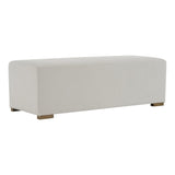 Simple White Long Ottoman, Practical Furniture for Living Room and Bedroom N769P296340W