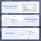 Modern 30inch Navy Blue/White Bathroom Vanity Cabinet Combo with Open
Storge, Two Drawers WF320373AAK