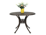 78*78*75cm Circular Diamond Top Courtyard Cast Aluminum Table Bronze 23420766
