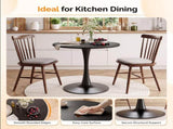 Round Tulip Dining Table, 27.6 Inch Circular Kitchen Table for 2 People, Melamine Laminated MDF 94018467
