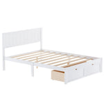 ZUN Full Size Platform Bed with Under-bed Drawers, White 50131795