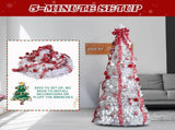6 FT Fully Decorated Pre-lit Christmas Tree, Pop Up Artificial Xmas Tree with 100 Warm Lights and 34996842
