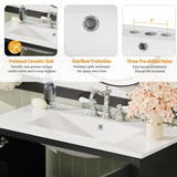 36" Black Bathroom Vanity with Ceramic Sink, Soft-Close Doors, Double Storage Shelves & Divided N729P276609B