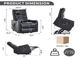 Deep Grey PU Single Motor Power Lift Recliner Chair with Massage and Heat for Elderly, Heavy Duty W1803P536617