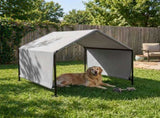 4*4*3.3FT Black iron pipe PVC coated polyester tarpaulin, waterproof and UV resistant, dark gray pet 06561748