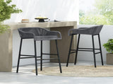 La Push Outdoor Patio Dark Gray Rope Barstool N775P176900D