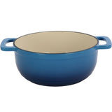 Cast iron 6QT cooking pot - Gradient blue - Includes two silicone gloves - Enamel pot 85024210