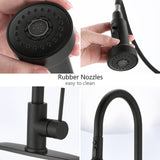 Stainless Steel Pull Down Kitchen Faucet with Sprayer Matte Black JYBB412MB