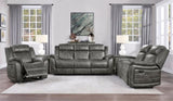 Classic Brownish Gray 1pc Reclining Chair Plush Comfort Pillow-Top Arms Vertical Tufting Solid Wood B011P168816