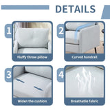 Accent Chair With Metal Black Legs,Comfy Chenille Club Fabric Armchair,Single Sofa Chair for Living W3042P262914