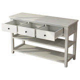 Console Table with Wood Frame and Legs, Sofa Table Entryway Table with 3 Drawers and 2 Open Shelves 19496319