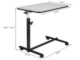 Multifunctional Adjustable Bedside Table MDF/Iron/4 Wheels With Brake, Silver Grey 43020474