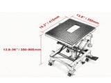 Hydraulic Motorcycle Lift Table, 4 Wheels Foot-Operated Jack Stand with J-hooks, for ATV, Dirt Bikes 10292173
