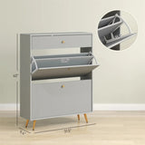 ZUN Gray shoe cabinet with adjustable shoe rack 17428289