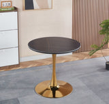 31.5"GOLDEN AND BLACK Tulip Table Mid-century Dining Table for 2-4 people With Round Mdf Table Top, W234P283828