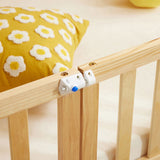 Fence bed with door and decking, natural wood color, painted surface, pine wood, twin children's bed 24575857