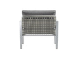Silver Aluminum Lounge Chair with Sleek Rope Accents and Comfortable Cushions, Perfect for Modern 14684586