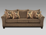 ZUN Camero Fabric Pillowback 2-Piece Living Room Set, Sofa and Loveseat, Brown T2574P195444