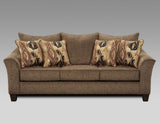 Camero Fabric Pillowback 2-Piece Living Room Set, Sofa and Loveseat, Brown T2574P195444
