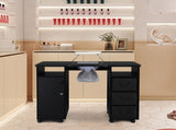 MDF Double Cabinet 3 Drawers 1 Door With Fan Manicure Table Black 33888611