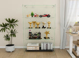 4-Tier Glass Display Cabinet with 5 Dynamic LED Modes, Double Doors & Fixed Shelves for Easy Access, W2700P353067