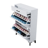 ZUN Shoe Storage Cabinet for Entryway, Free Standing Shoe Organizer with 2 Flip Drawers, Hidden Shoe W578124376