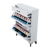 ZUN Shoe Storage Cabinet for Entryway, Free Standing Shoe Organizer with 2 Flip Drawers, Hidden Shoe 63092686