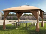 Patio Gazebo 10'x10', Outdoor Duty Party Tent Shelter With Double Roofs, Oxford Fabric Mosquito 17004464