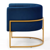 Upholstered Velvet Accent Chair with Golden Metal Stand,Mid-Century Living Room Leisure Chair with W2186137439