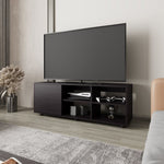 ZUN FM FURNITURE Parker TV Stand with a Door and Open Storage,Wengue B128P269886