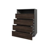 Tokio 4 Drawer Dresser with Open Shelf, Stained Walnut B128P343765
