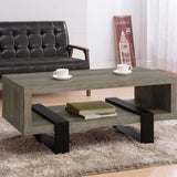 ZUN Grey Driftwood 1-shelf Coffee Table B062P145594