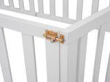 Twin Size Wood Floor Bed Frame with Fence and Door, White WF299299AAK