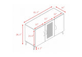 Three-Door Cabinet with Natural Rattan Mesh - Large Storage Space, Kitchen Storage Cabinet .Stable W158183966
