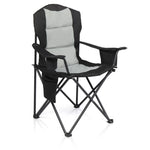 ZUN 35*22*41in Camping Chair Fishing Chair Folding Chair Black Gray 29352425