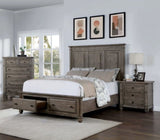 Wire-brushed Finish 1pc Nightstand Warm Gray Color Solid Wood 3-Drawers Bedside Table Transitional B011P162628