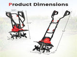 10 Amp Electric Tiller - 380 RPM Garden Cultivator with 4 Blades, 14" Working Width & Foldable 99645939