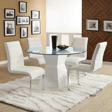 ZUN Contemporary White Padded Leatherette 2pc Side Chairs Set of 2 Chairs Kitchen Dining Room Metal B01158418