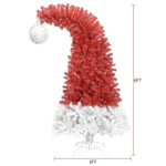 ZUN 6FT Hinged Fir Artificial Fir Bent Top Christmas, Xmas Bendable Santa Hat Style Christmas PX292920AAJ