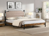 King Bed Frame , Upholstered headboard with Charging and Touch sensitive LED Lights, Under Bed W311P416228