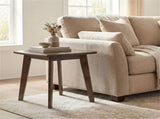 17" Square Side Table Solid Rubber Wood, Walnut Finish End Table for Living Room Bedroom 81817030