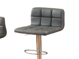 Swivel Faux Leather Adjustable Hydraulic Bar Stool, Set of 2, Gray T2574P164841