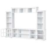 ZUN ON-TREND Minimalism Style Entertainment Wall Unit with Bridge, Modern TV Console Table for TVs Up to WF307879AAK