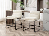 Milos Upholstered 26-inch Counter Height Stools, Set of 2,Vanilla White T2574P245862